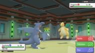 A Garchomp battling a Dragonite in BDSP. (Image via ILCA)